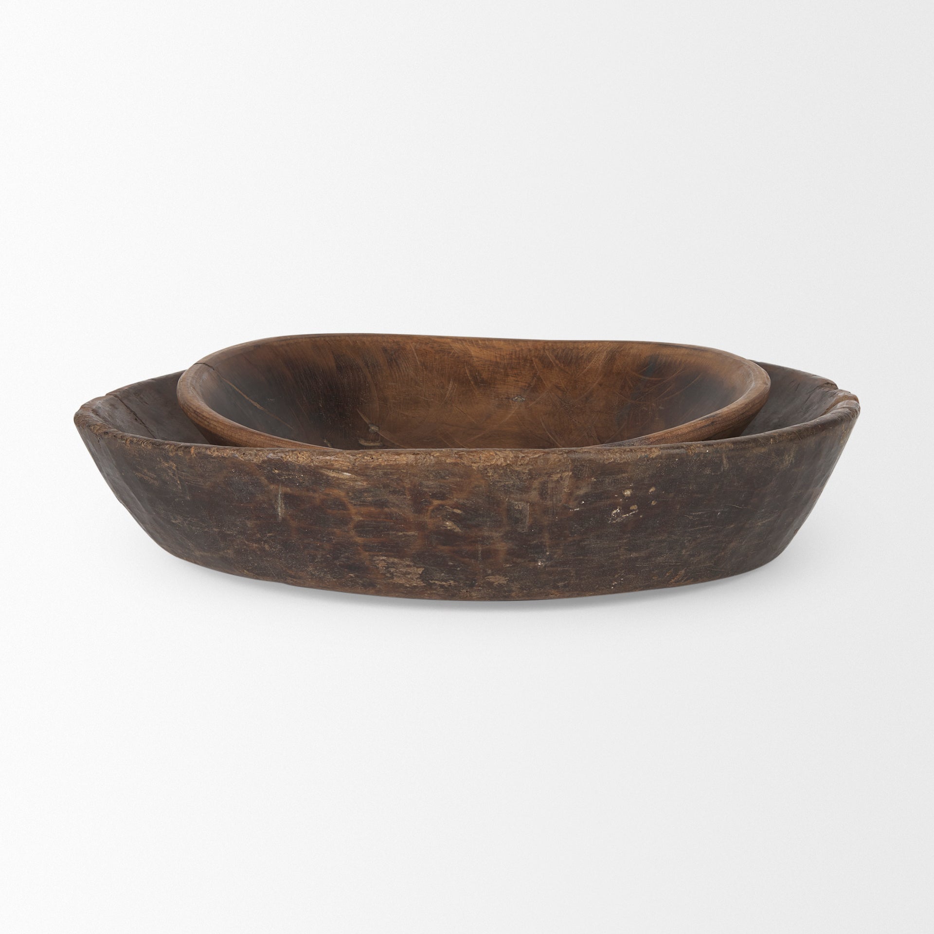 Keru Wooden Bowls- Medium Brown