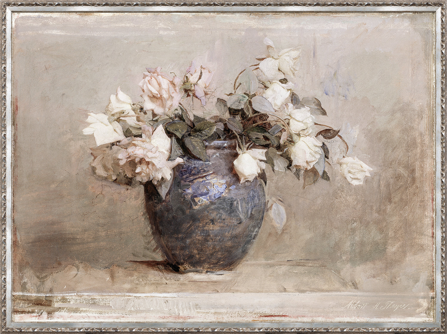 Roses in a Blue Vase C.1890