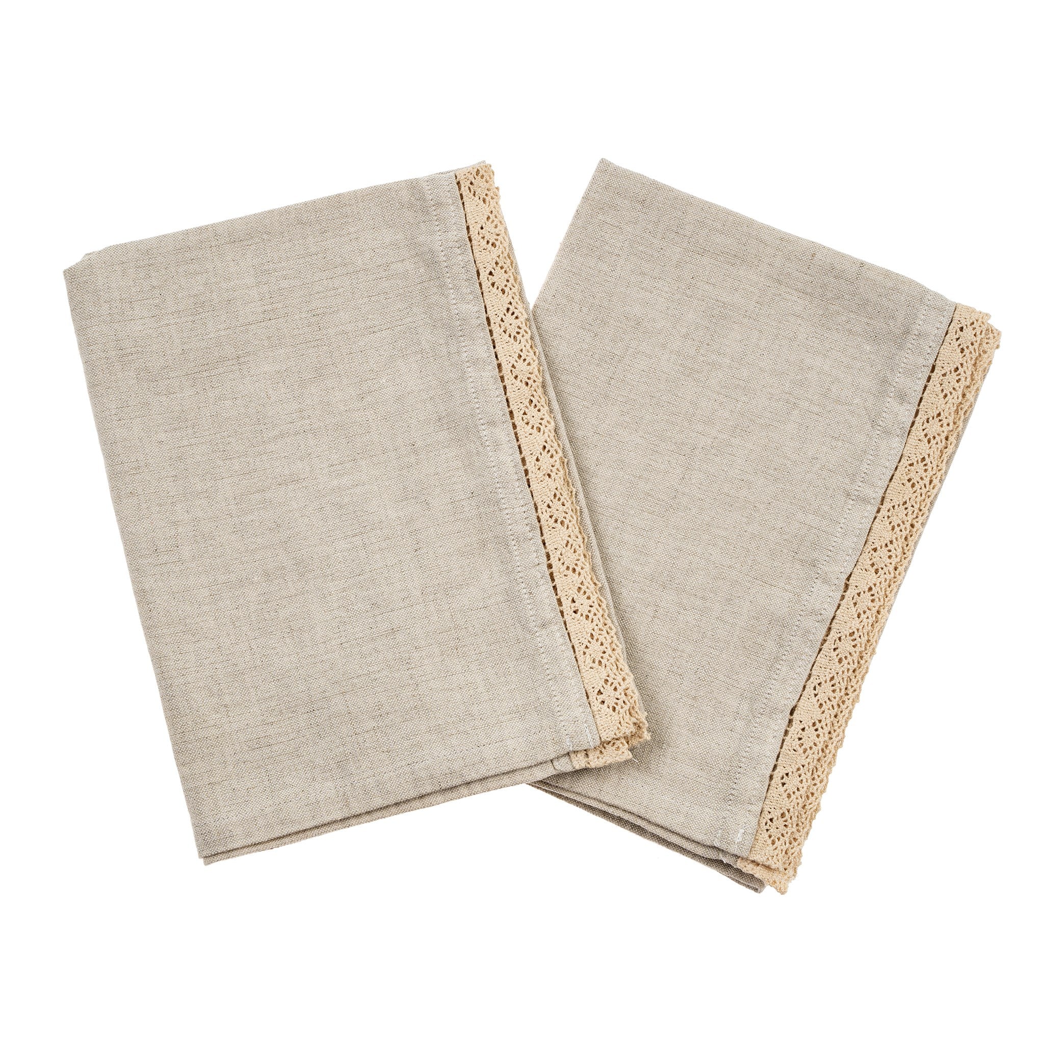 Ecru Lace Linen Towel ( Set of 2)