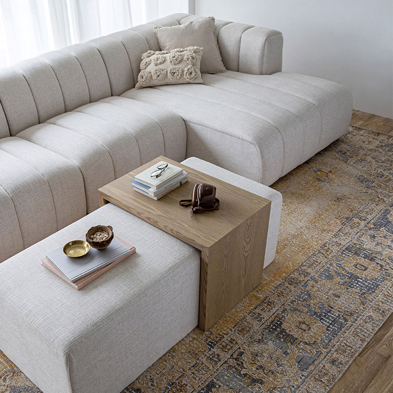 Solace 2 Piece Sectional Sofa Cream- Right Facing